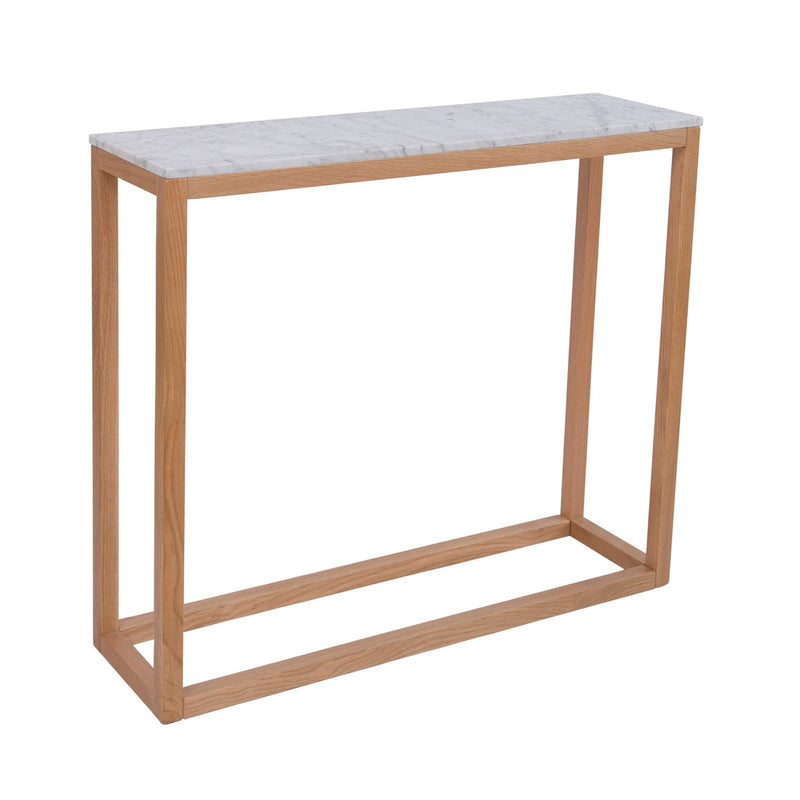 Harlow Marble Top Oak Console Table by Lavishway | Hallway Console Table-34089