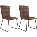 Hamsterley Faux Leather Dining Chair Set of 2 by Lavishway | Dining Chairs-31873