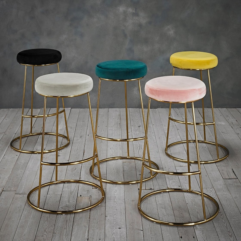 Opera Velvet Cushioned Barstools in Pair by Lavishway | Bar Stools-38133