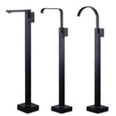 Solid Brass Black Bathtub Floor Standing Tap by Lavishway | Bathtub Faucets-49274