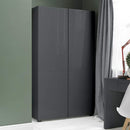 Puro Charcoal High Gloss 2 Door Wardrobe by Lavishway | Wardrobe-32981