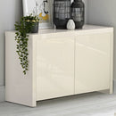 Puro Cream High Gloss 2 Door Modern Sideboard by Lavishway | Sideboards-34106