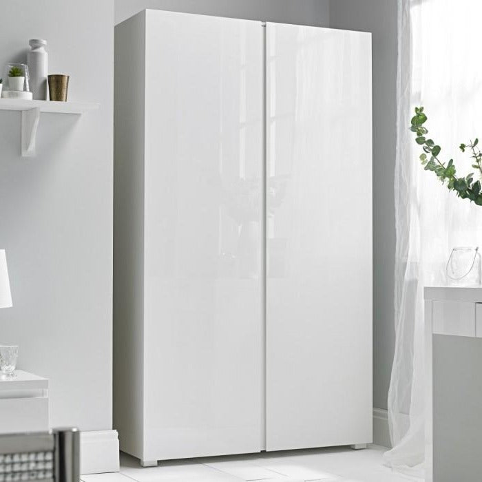 Puro Modern 2 Doors White Wardrobe by Lavishway | Wardrobe-34146