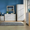 2 Doors 3 Drawers Grey Wardrobe by Lavishway | Wardrobe-43502