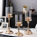 Golden Metal & Glass Candle Holder by Lavishway | Candle Holders-39870