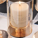 Golden Metal & Glass Candle Holder by Lavishway | Candle Holders-39871