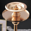 Golden Metal & Glass Candle Holder by Lavishway | Candle Holders-39876
