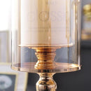 Golden Metal & Glass Candle Holder by Lavishway | Candle Holders-39872