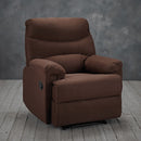 Regency Suede Reclining Brown Chair by Lavishway | Recliner Armchairs-33556