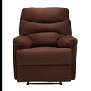 Regency Suede Reclining Brown Chair by Lavishway | Recliner Armchairs-33559
