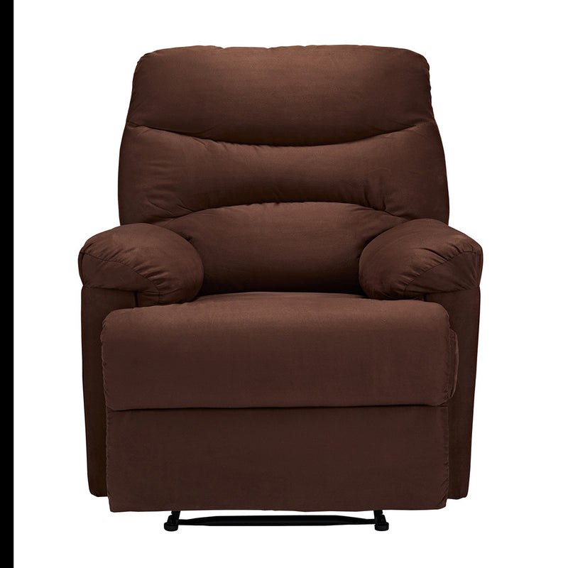 Regency Suede Reclining Brown Chair by Lavishway | Recliner Armchairs-33559