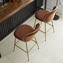 Velvet Breakfast Bar Chair With Metal Base by Lavishway | Dining Table Set-43090