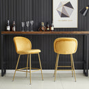 Velvet Breakfast Bar Chair With Metal Base by Lavishway | Dining Table Set-43085