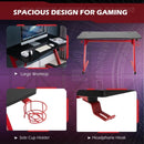 Gaming Desk With Cup Holder In Red by Lavishway | Desks-44844