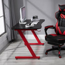 Gaming Desk With Cup Holder In Red by Lavishway | Desks-44841