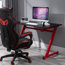 Gaming Desk With Cup Holder In Red by Lavishway | Desks-44840