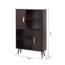 Two Doors Walnut Bookcase Storage & Shelves by Lavishway | Book Shelves and Cabinets-44838