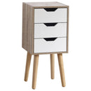 Chest of 3 Drawers in Oak With Wooden Legs by Lavishway | Chest Of Drawers-43508