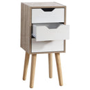 Chest of 3 Drawers in Oak With Wooden Legs by Lavishway | Chest Of Drawers-43509