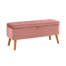 Button Tufted Velvet Storage Bench in Pink by Lavishway | Benches & Storage Benches-39395