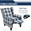 Plaid Upholstered Reclining Armchair by Lavishway | Recliner Armchairs-43611