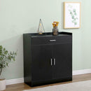 2 Door 1 Drawer Black Shoe Storage Cabinet by Lavishway | Shoe Cabinets-38945