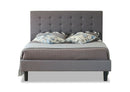 Grey Double Bed Frame With Mattress by Lavishway | Fabric Beds-39161