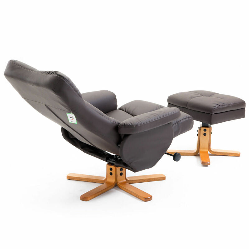 Recliner Brown Footrest Armchair by Lavishway | Recliner Armchairs-39224