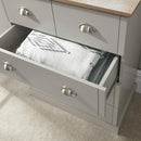 Chest of 5 Drawers in Grey with Oak Effect by Lavishway | Chest Of Drawers-43370