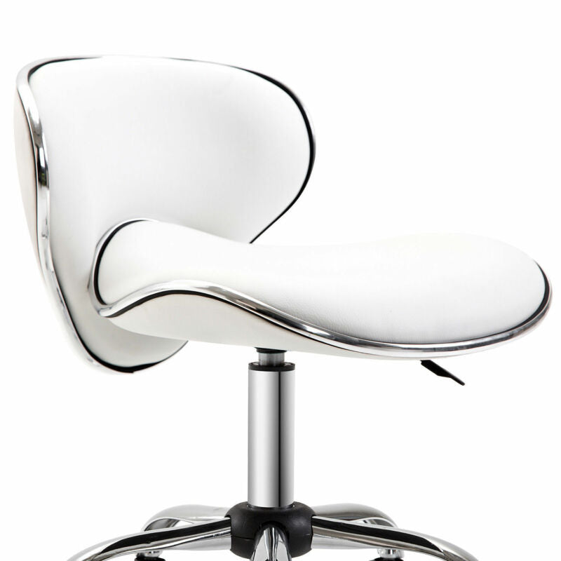 Technician Faux White Adjustable Office Chair by Lavishway | Dressing Table Chairs-42657