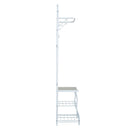 5 Hooks Coat Rack Hanging Bar in White by Lavishway | Hall Trees-43936