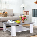 2 Tier Cement Grey Top Square Coffee Table by Lavishway | Coffee Tables-42522