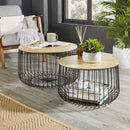 Wooden Top End Table with Metal Frame in Pair by Lavishway | Side Tables-43223