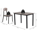 Compact Grey Dining Table Set With 4 Chairs by Lavishway | Dining Table Set-43607