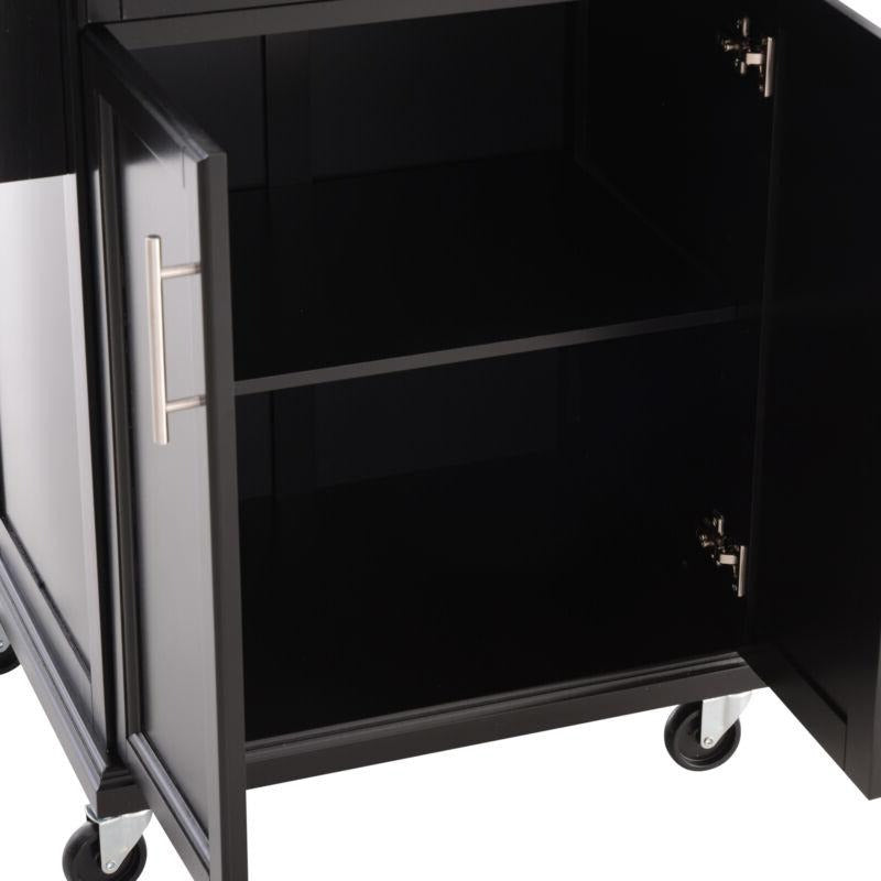 Kitchen Cart Storage Trolley in Black by Lavishway | Kitchen Islands-42770