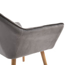 Velvet upholstery Grey Accent Chair by Lavishway | Bedroom Chairs-42851