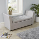 Buttoned Seat Grey Fabric Storage Bench by Lavishway | Benches & Storage Benches-39373