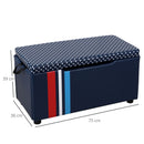 Kids Storage Foldable Bench in Blue by Lavishway | -38797