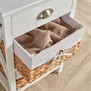 Basket Style Wooden White Chest of Drawers by Lavishway | Chest Of Drawers-43452
