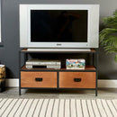 2 Drawer Dark Wood Compact Wooden TV Unit by Lavishway | TV Units Cabinets-39365