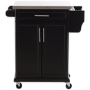 Kitchen Cart Storage Trolley in Black by Lavishway | Kitchen Islands-42771