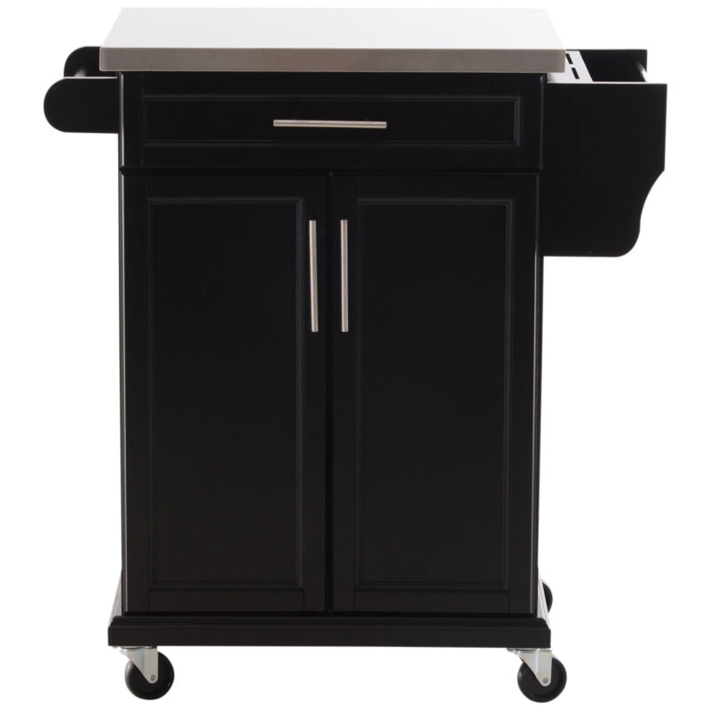 Kitchen Cart Storage Trolley in Black by Lavishway | Kitchen Islands-42771