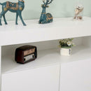 White High Gloss 2 Glass Doors Sideboard by Lavishway | Sideboards-39323