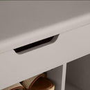 Wooden Grey Shoe Storage Cabinet With Seating by Lavishway | Shoe Cabinets-38999