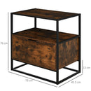 Industrial Style Retro Side Table with Drawer by Lavishway | Side Tables-42492