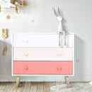 Colorful Pink Wooden 3 Drawers Baby Chest by Lavishway | Chest Of Drawers-42837