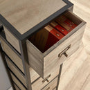 Grey Solid Wooden 5 Drawers Tall Chest by Lavishway | Chest Of Drawers-43337