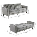 Convertible Recliner Grey Sofa Bed by Lavishway | Velvet Sofa-44287