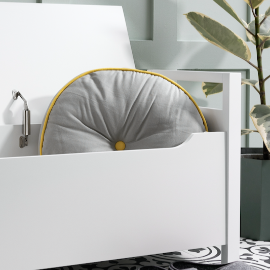 White Hallway Bench with Cushion by Lavishway | Benches & Storage Benches-39266