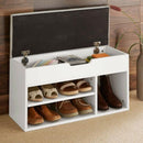 Wooden Grey Shoe Storage Cabinet With Seating by Lavishway | Shoe Cabinets-39047